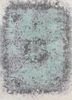 far east blue wool and silk hand knotted Rug - HeadShot