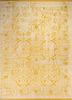 far east ivory wool and silk hand knotted Rug - HeadShot