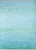 blue blue wool hand knotted Rug