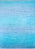 blue blue wool hand knotted Rug