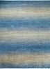 blue blue wool hand knotted Rug