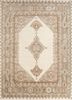 thyme beige and brown wool hand knotted Rug - HeadShot