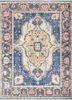 savana blue wool hand knotted Rug - HeadShot
