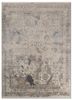 far east grey and black wool and silk hand knotted Rug - HeadShot