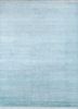 blue blue wool and viscose hand knotted Rug