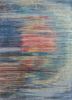 blue blue wool and silk hand knotted Rug