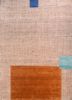  beige and brown wool and silk hand knotted Rug