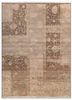 far east red and orange wool and silk hand knotted Rug - HeadShot