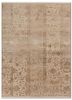  ivory wool and silk hand knotted Rug