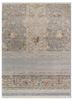 far east grey and black wool and silk hand knotted Rug - HeadShot