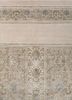 far east grey and black wool and silk hand knotted Rug - HeadShot