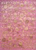  pink and purple wool and silk hand knotted Rug