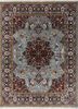 gulnar blue wool hand knotted Rug - HeadShot