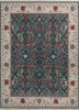 blue blue wool hand knotted Rug