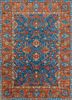 far east blue wool hand knotted Rug - HeadShot