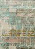  green wool and bamboo silk hand knotted Rug