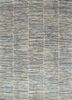 unstring by kavi grey and black wool and bamboo silk hand knotted Rug - HeadShot