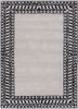 linear ivory wool and viscose hand tufted Rug - HeadShot