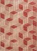 linear red and orange wool and viscose hand tufted Rug - HeadShot linear red and orange wool and viscose hand tufted Rug - HeadShot