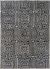 adrift grey and black wool and viscose hand tufted Rug - HeadShot