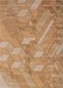  beige and brown wool and viscose hand tufted Rug