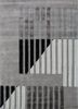 linear grey and black wool and viscose hand tufted Rug - HeadShot