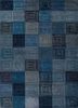 pathways blue wool and viscose hand tufted Rug - HeadShot