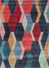 linear blue wool and viscose hand tufted Rug - HeadShot linear blue wool and viscose hand tufted Rug - HeadShot