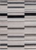 linear grey and black wool and viscose hand tufted Rug - HeadShot