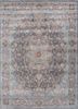 blue blue wool and viscose hand tufted Rug