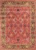 red and orange red and orange wool and viscose hand tufted Rug