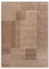 linear beige and brown wool and viscose hand tufted Rug - HeadShot linear beige and brown wool and viscose hand tufted Rug - HeadShot