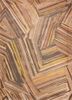  beige and brown wool and viscose hand tufted Rug