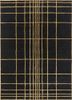 linear grey and black wool and viscose hand tufted Rug - HeadShot