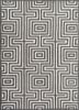 adrift grey and black wool hand tufted Rug - HeadShot