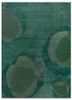 green green wool and viscose hand tufted Rug