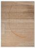 linear beige and brown wool and viscose hand tufted Rug - HeadShot linear beige and brown wool and viscose hand tufted Rug - HeadShot