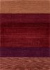 linear red and orange wool and viscose hand tufted Rug - HeadShot