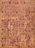 far east red and orange wool and silk hand knotted Rug - HeadShot