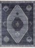 thyme blue wool hand knotted Rug - HeadShot