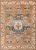 thyme beige and brown wool hand knotted Rug - HeadShot