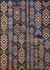clan blue wool and bamboo silk hand knotted Rug - HeadShot