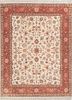 aalam red and orange acrylic hand knotted Rug - HeadShot