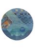 manchaha blue wool and bamboo silk hand knotted Rug - HeadShot