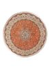 aalam red and orange wool and silk hand knotted Rug - HeadShot