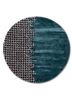 blue blue wool and viscose hand tufted Rug