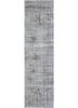 vintage grey and black wool hand knotted Rug - HeadShot