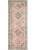 vintage pink and purple wool hand knotted Rug - HeadShot