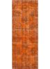 vintage red and orange wool hand knotted Rug - HeadShot