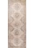 vintage beige and brown wool hand knotted Rug - HeadShot